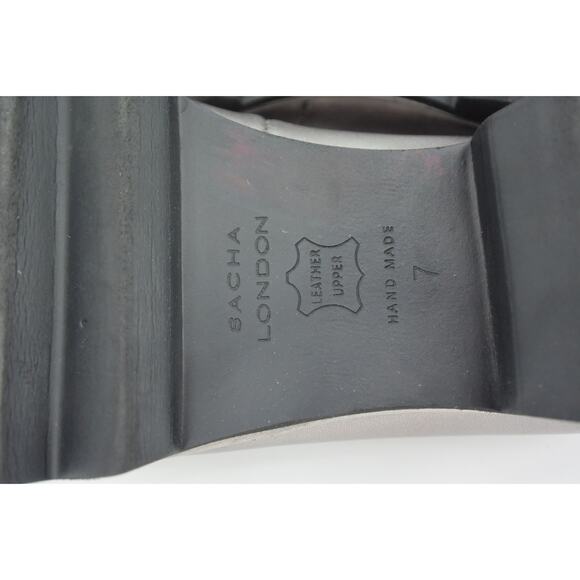 Sacha London Yaiza Pewter Leather Studded Pointed Toe Platform Shoes Size 7 - Picture 10 of 11